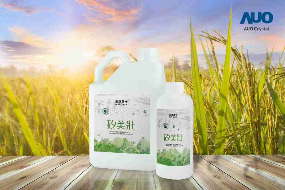 壹号平台晶材推出“硅美壮”产品，，，，利用副产物循环再制为硅肥，，除取代化学肥料发挥循环经济价值外，，，，更有效降低生态环境的伤害