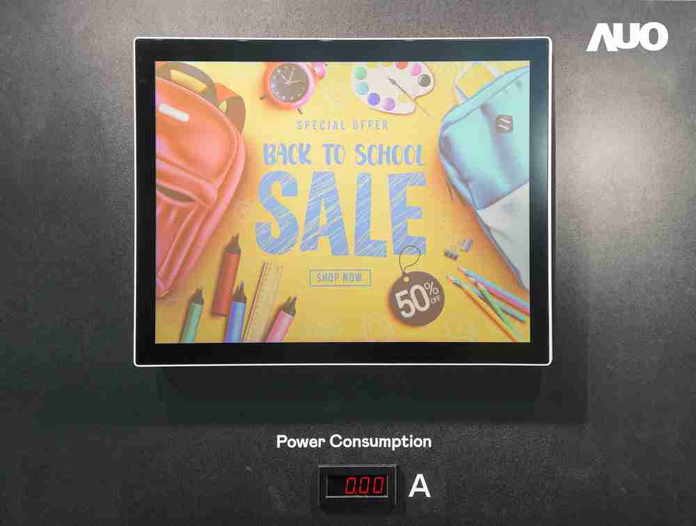 壹号平台展示胆固醇液晶超低耗能户外全彩显示器，，ChLC（胆固醇液晶）以双稳态技术使静态显示零功耗，，，具省电、、、高彩度、、环保的特性，，，还整合软硬件系统解决方案，，，可透过单一云端平台管理